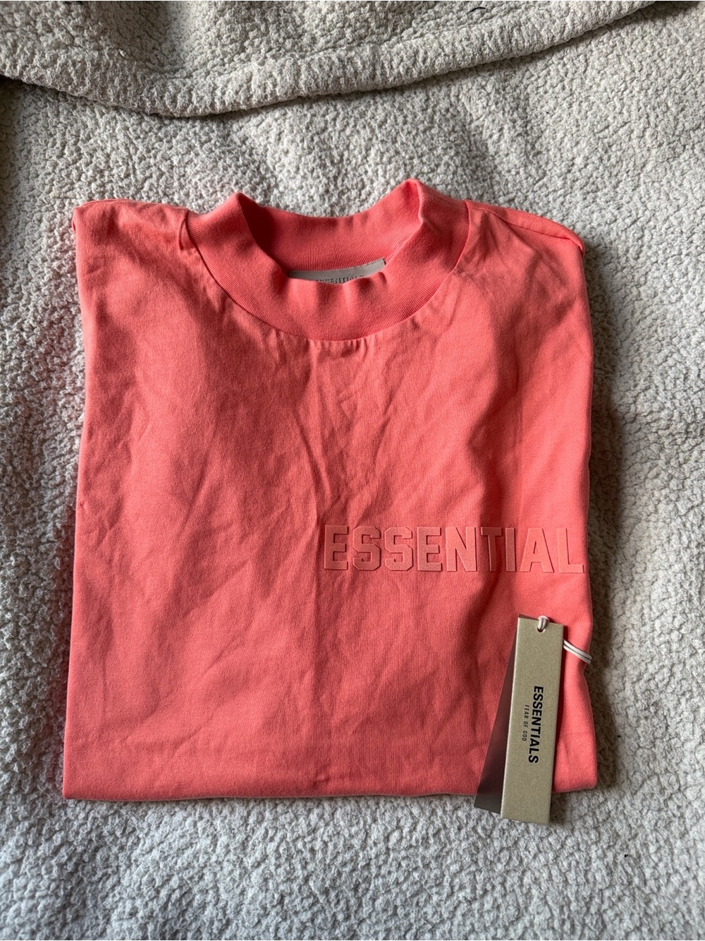 ESSENTIALS Mens Coral Crewneck T Shirt
